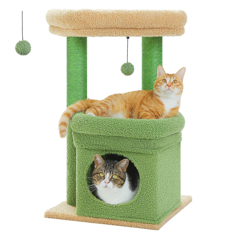 PEQULTI Cat Tree Tower with Condo and Sisal Scratching Posts