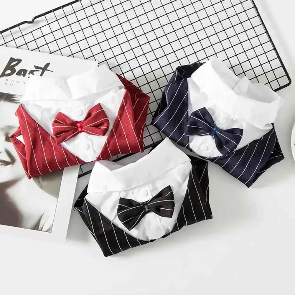 English Style Gentleman Dog Dress Puppy Suit with Tie for Formal Occasions Four Seasons Wedding Pet Photo Teddy Clothes