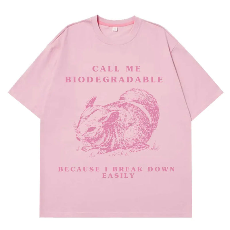 Chinchilla Funny Meme T Shirt Men Women Aesthetic Trend T-shirts Summer Short-sleeved Loose Casual Cotton Harajuku T-shirts