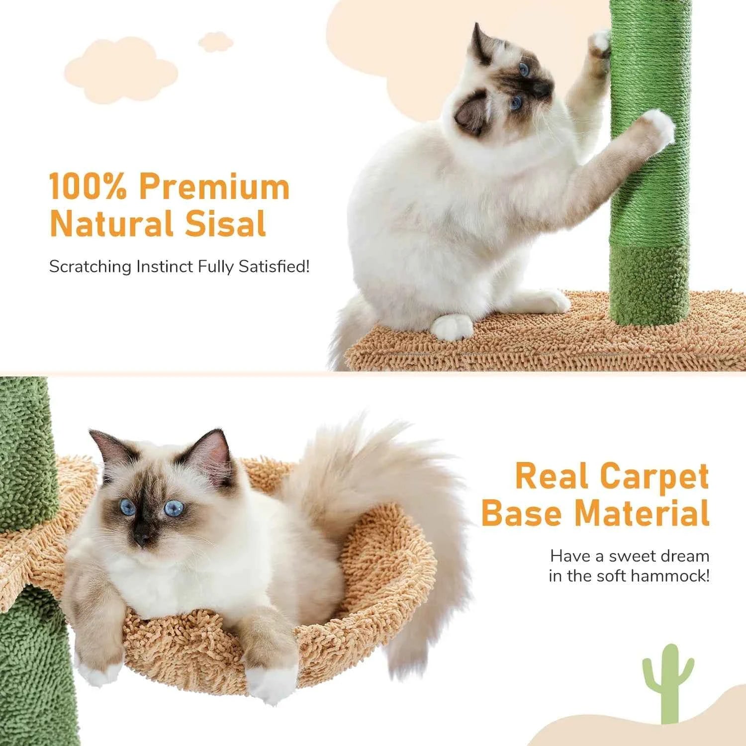 PAWZ Road 5-Tier Floor to Ceiling Cactus Cat Tree - Green