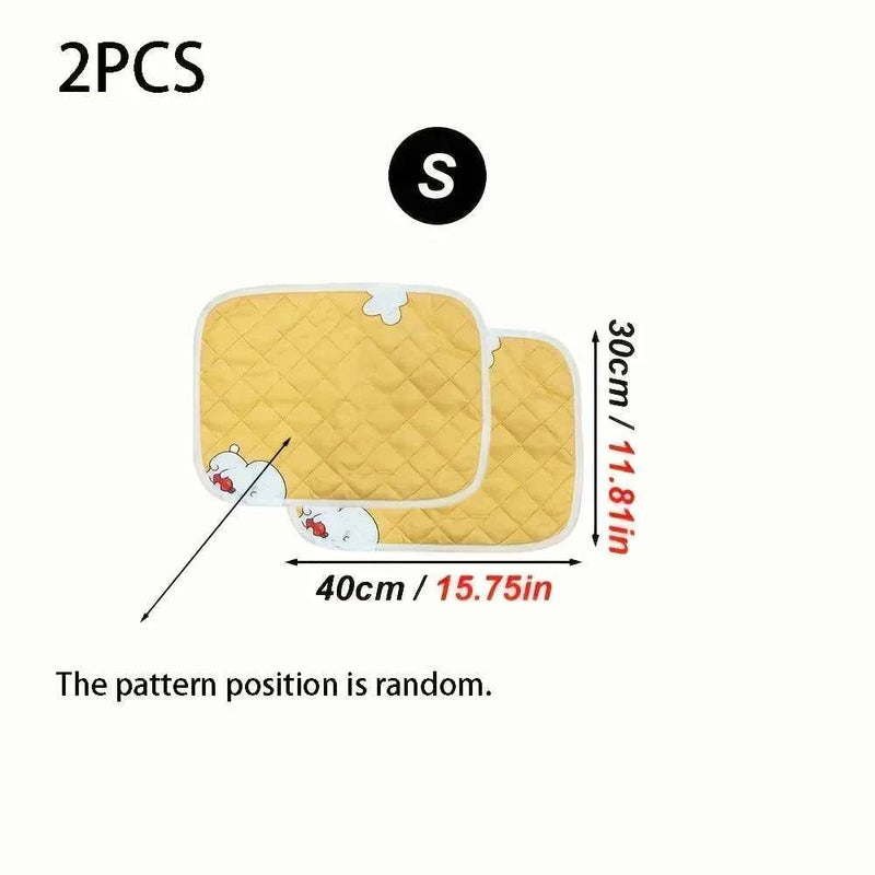 2 Sets of Aesthetically Pleasing Rabbit-Shaped and Carrot-Shaped Pee Pads - Reusable, Super Absorbent, Washable Small Pet Potties Suitable for Guinea Pigs, Hamsters, Rabbits, Etc. - Easy-To-Clean Cage Liners, Odor-Resistant,