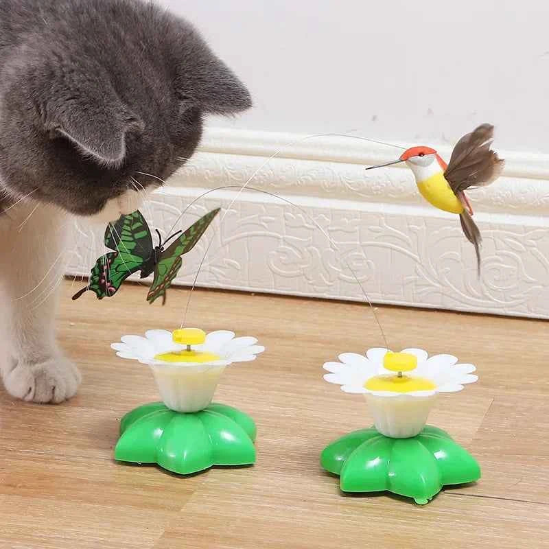Cat Toys Rotating Electric Flying Butterfly Flying Bird Automatic Cat Teaser Toy Intelligent Training Fun Plaything Pet Supplies
