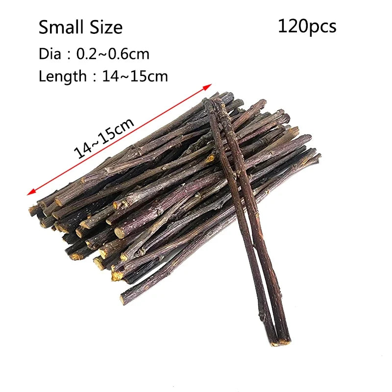 20/40/80/100pcs Hamster Rabbit Teeth Grinding Apple Tree Stick Minerals Molar Stone Toys for Chinchilla Hamster Pet accessories
