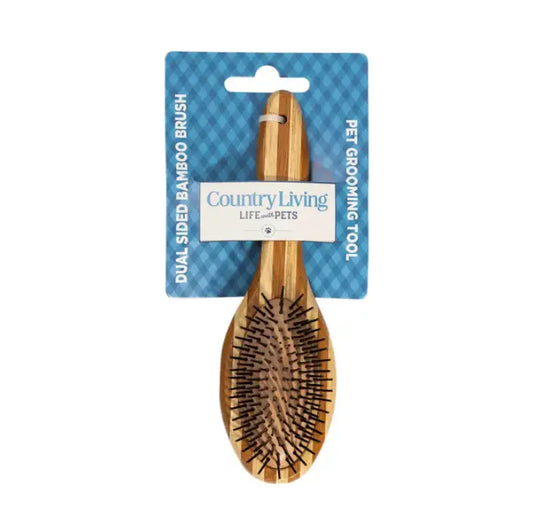 Country Living Dual-Sided Natural Wood Dog Brush - Ergonomic, Durable & Versatile American Pet Supplies