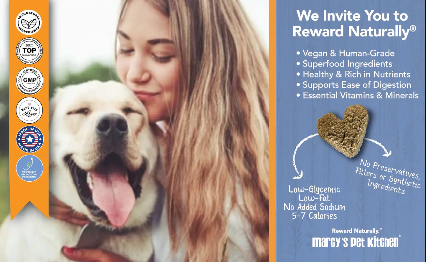 Marcy's Pet Kitchen- All Natural, Vegan Pumpkin Biscuit Dog Treats - Homemade-Vet Approved- Vegan, Gluten Free, Human Grade Ingredients, Made in The USA, Healthy Pumpkin Dog Treats Marcy's Pet Kitchen