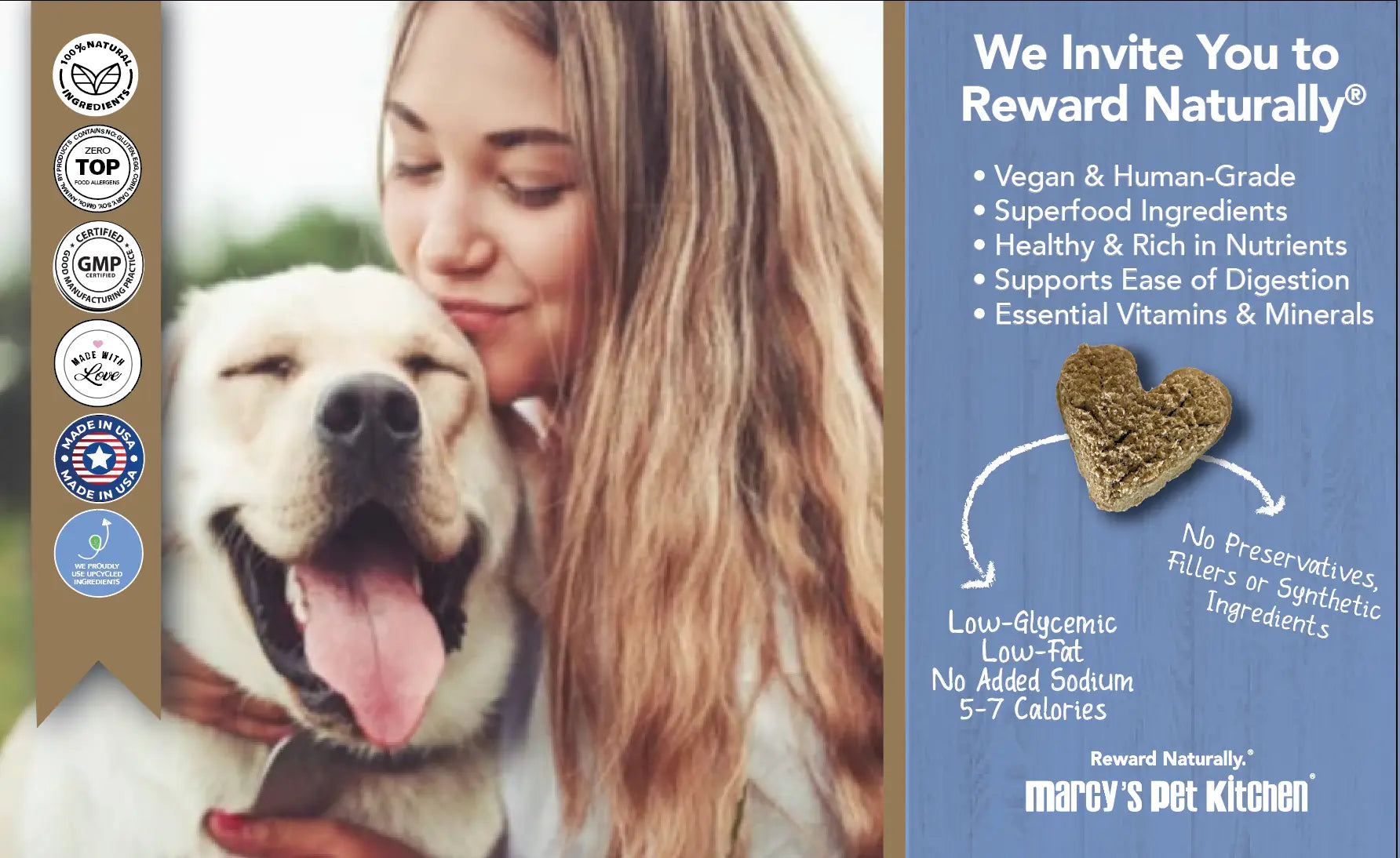 All-Natural Peanut Butter Dog Treats - Homemade-All Natural Dog Treats for Digestive Help - Gluten Free Healthy Human Grade Dog Biscuits for Sensitive Stomachs- USA Made Marcy's Pet Kitchen