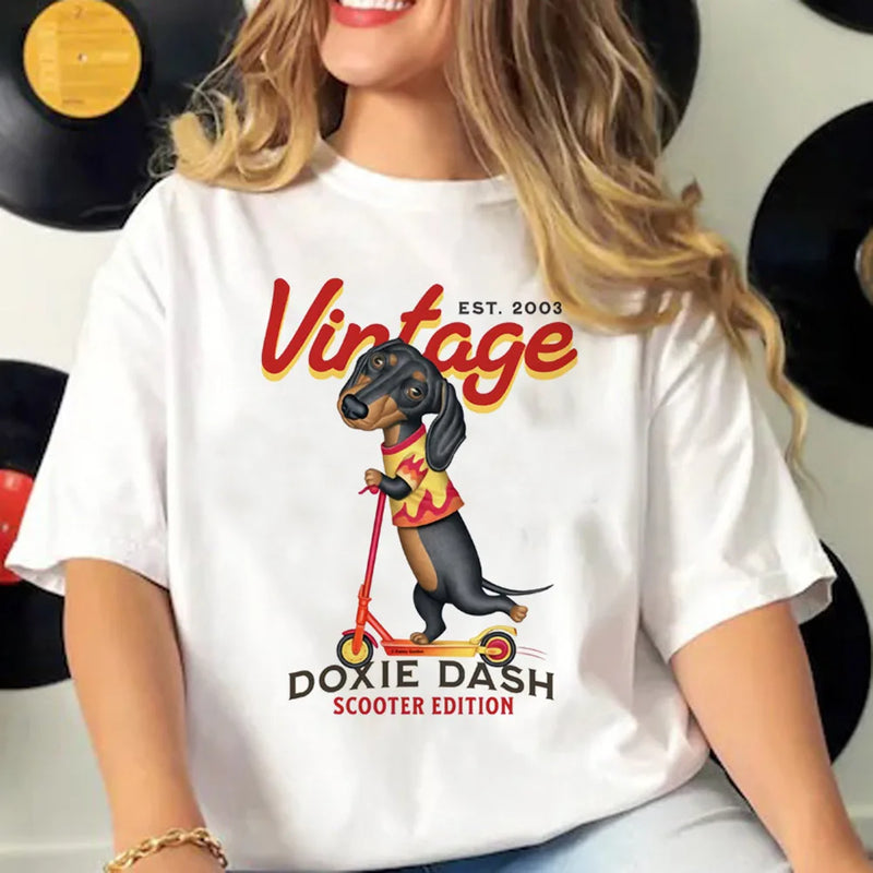 Dachshund t shirt women active wear summer funny Tee girl comic 2000s funny clothing