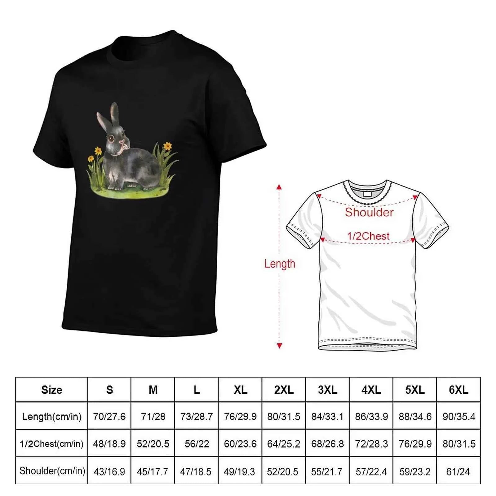 black netherland dwarf rabbit T-Shirt Casual Pattern Print Tee Shirt