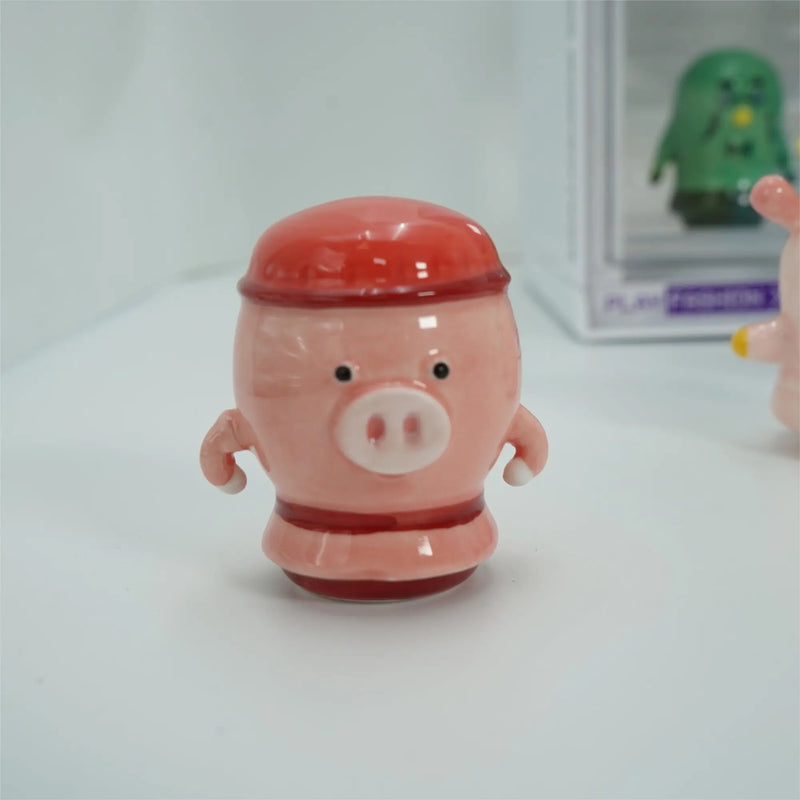 Ceramic Animals Pottery Figurine Crossings Game Model Collection Toys Desktop Ornament Kawaii Miniature Decoration Girls Gifts