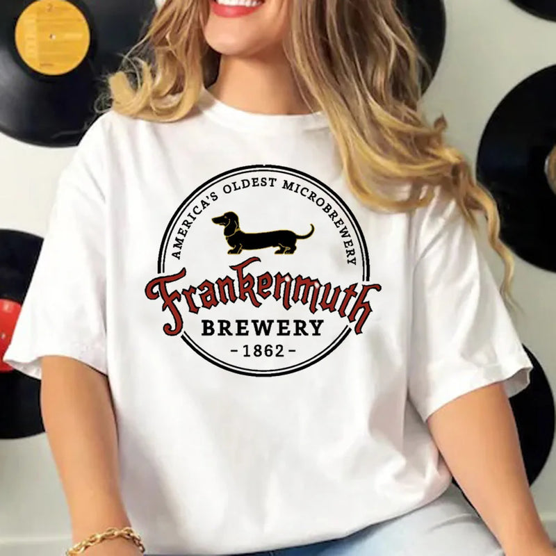 Dachshund t shirt women active wear summer funny Tee girl comic 2000s funny clothing