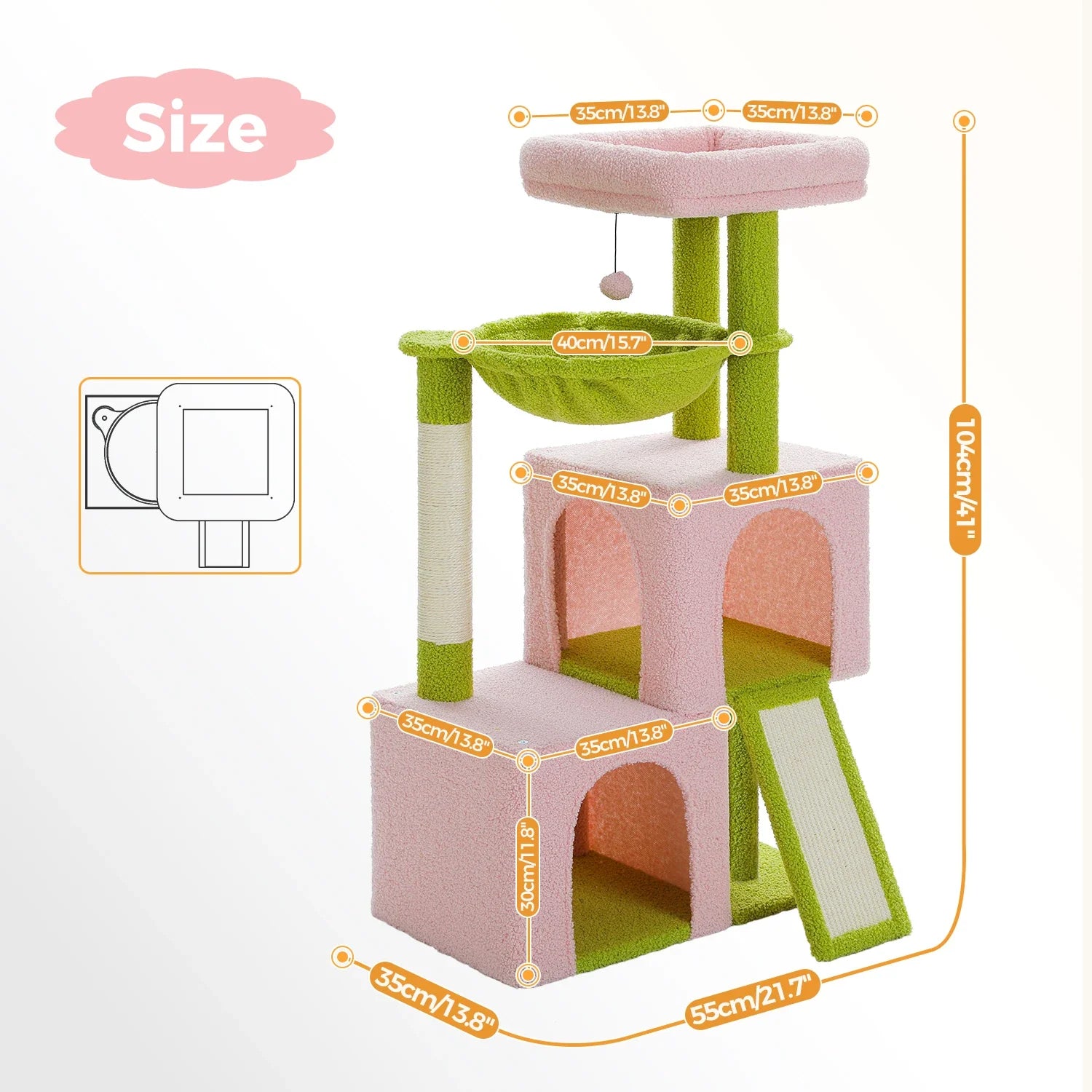 Pequlti 104cm Multi-Level Cat Tree with 2 Condos - Wood