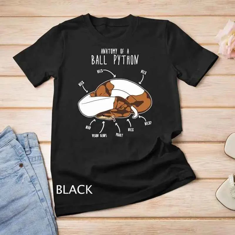 Anatomy of a Piebald Ball Python Funny Reptile Snake Lover Unisex T shirt