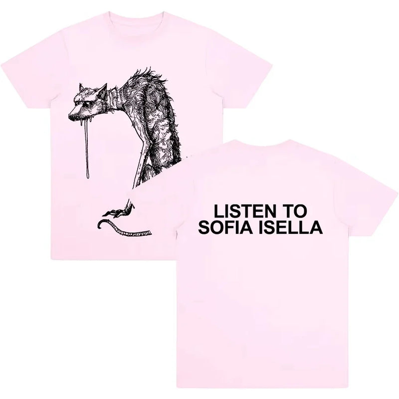 2026 The Dog T-Shirt Sofia Isella Cotton Tee Harajuku Casual Short Sleeve Womens Men Streetwear Crew Neck Tops Fashion Y2K
