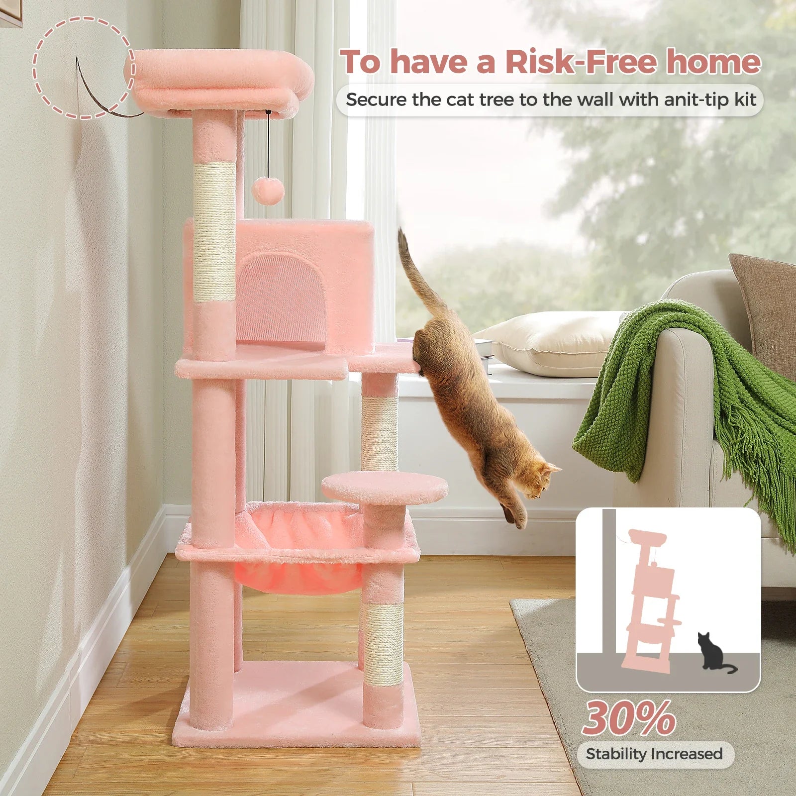 Petepela 5-Level Cat Tree Tower with Hammock and Condo