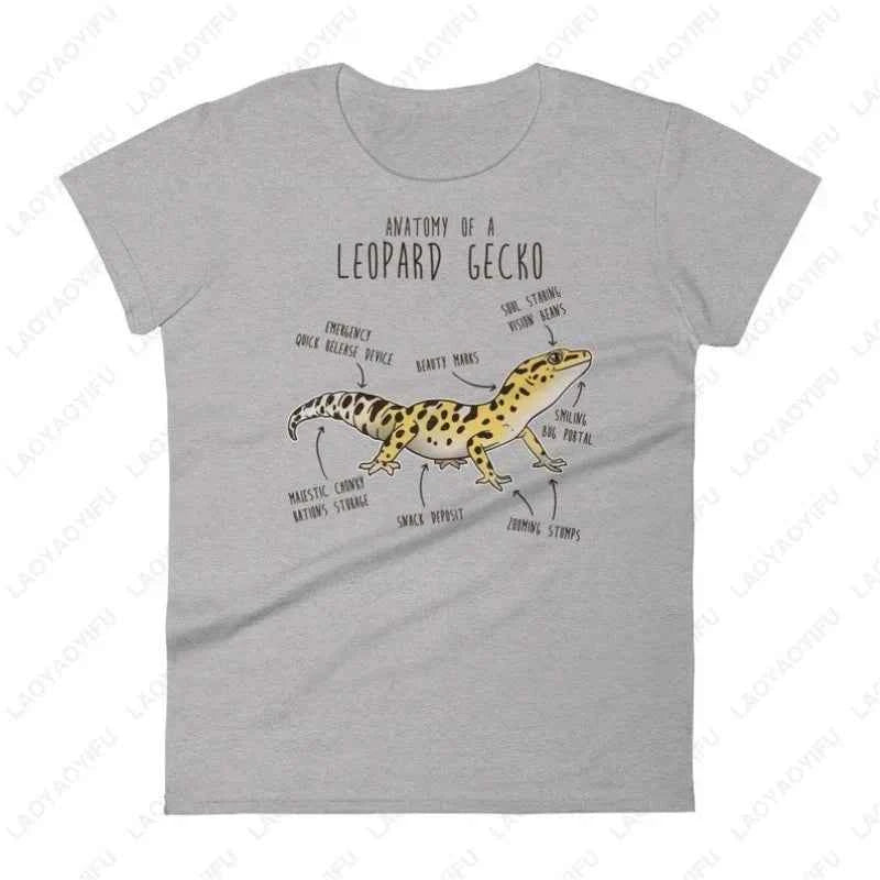 Leopard Gecko Funny Women Men Graphic Tshirt Pet Reptile Lover Gift Kawaii Lizard T-Shirt Cute Gecko Tees Anatomy Herpetologist
