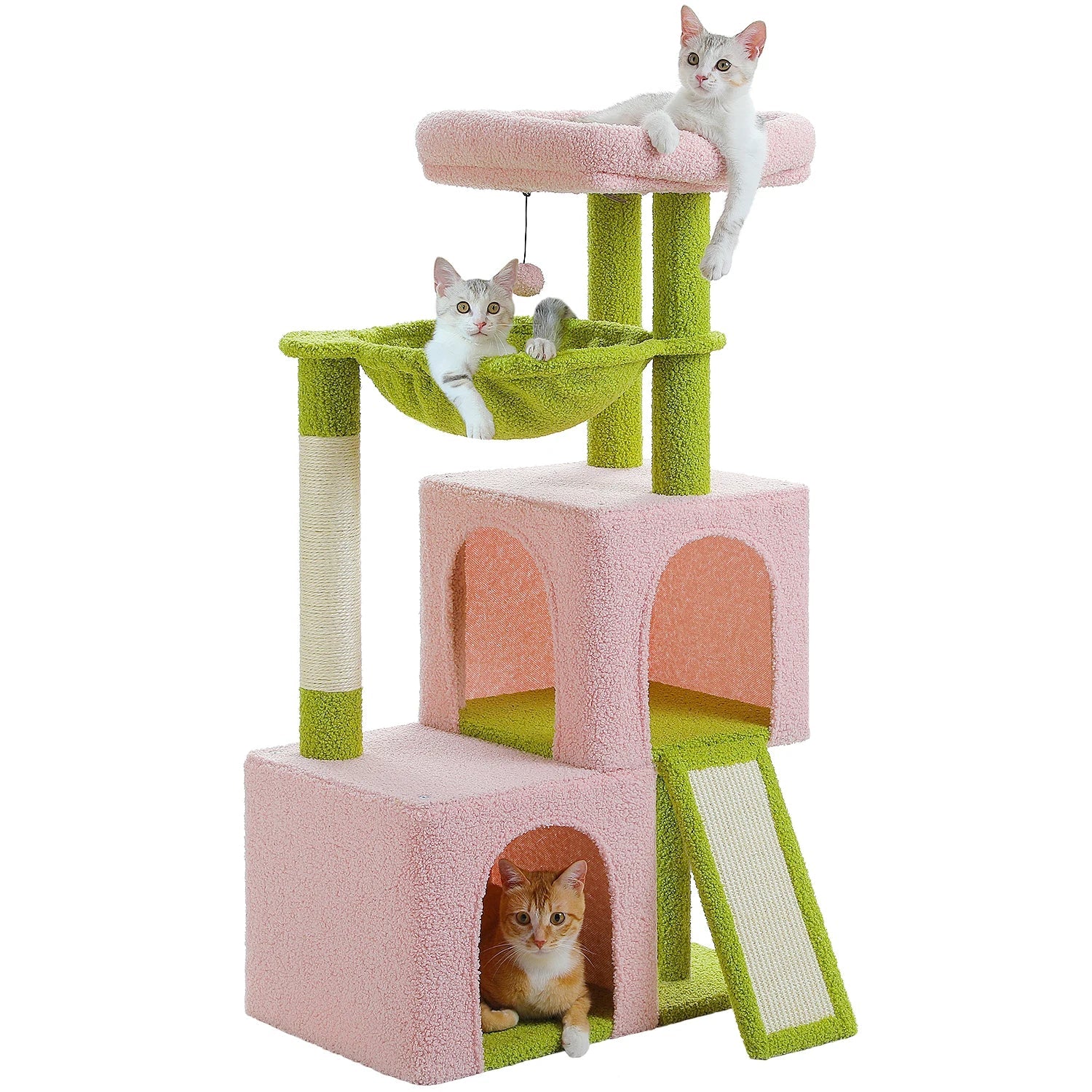 Pequlti 104cm Multi-Level Cat Tree with 2 Condos - Wood