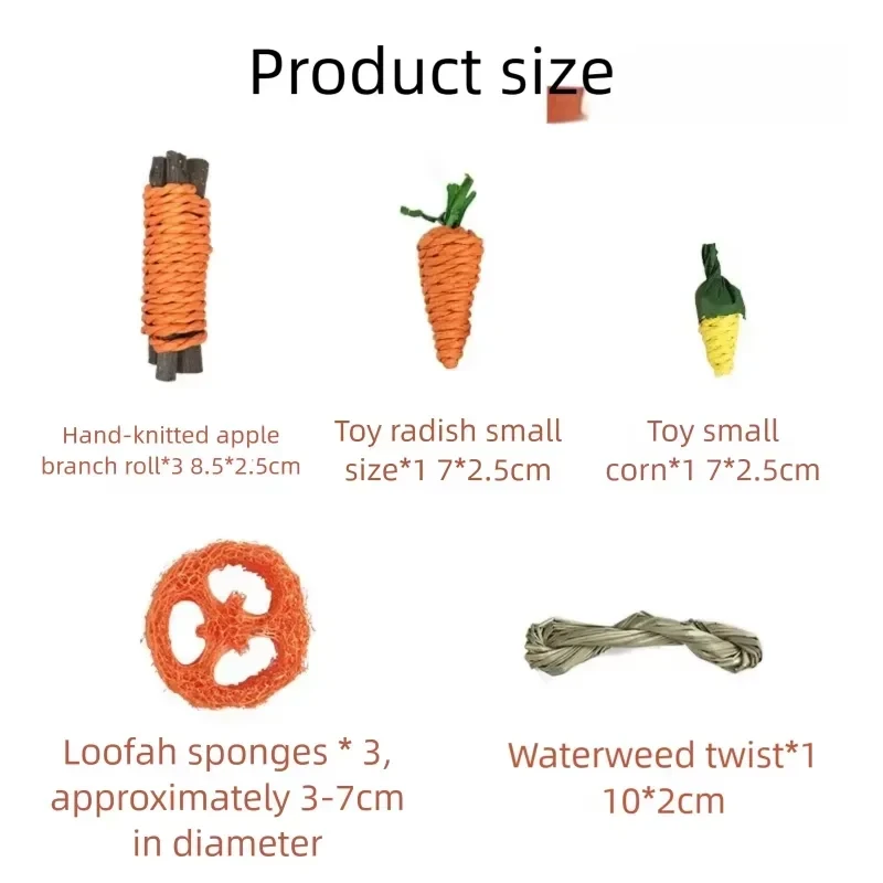 Pet Rabbit Guinea Pig Dragon Cat Fun Toy Hamster Rabbit Rabbit Tooth Grinding Set Pet Tooth Grinding Snacks XCWJ112