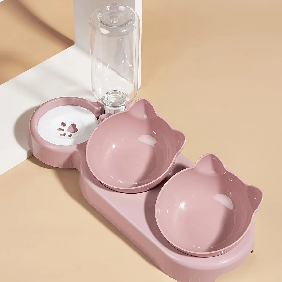 Pet Bowls With Water Feeder, 3 In 1 Water Bottle For Neck Protection