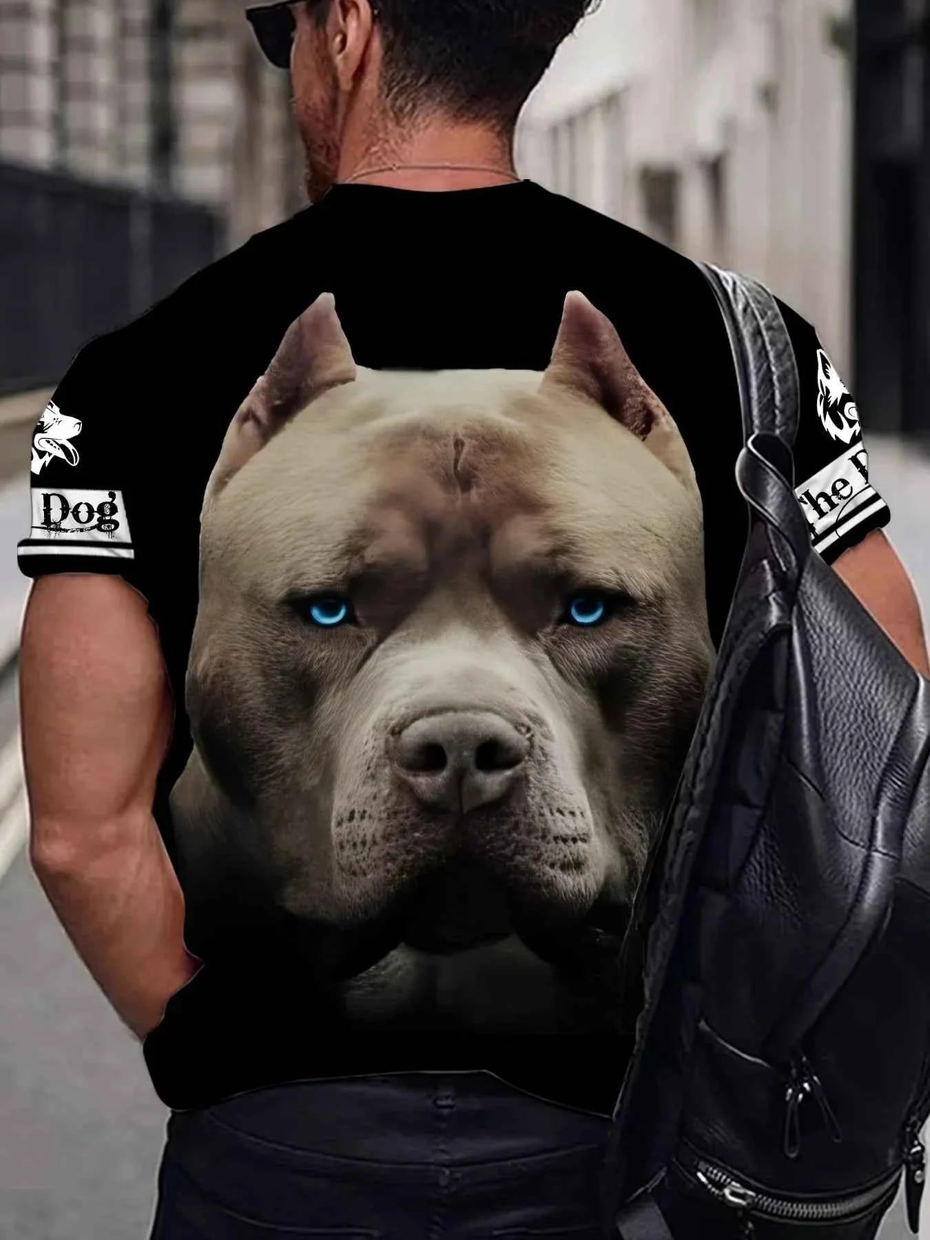 Men's Dog Graphic Print T-shirt Short Sleeve Crew Neck Tee Men's Clothing For Outdoor Casual Mes Tshirt Oversized Hot Sale