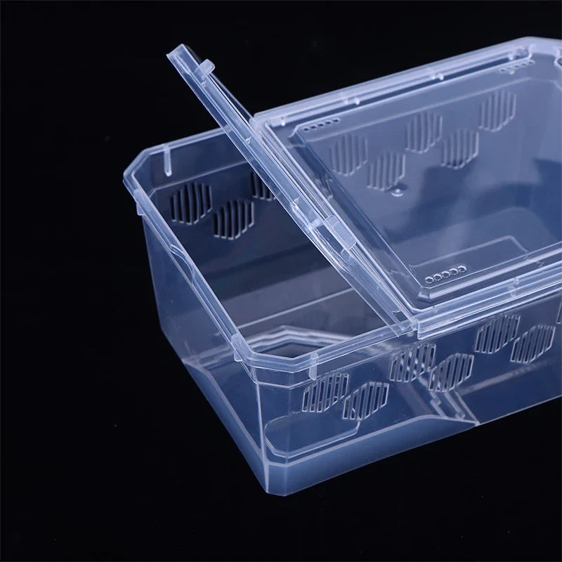 Reptile Tank Insect Spiders Tortoise Lizard Plastic Transparent Reptile Breeding Box Vivarium With Balcony Feeding Supplies