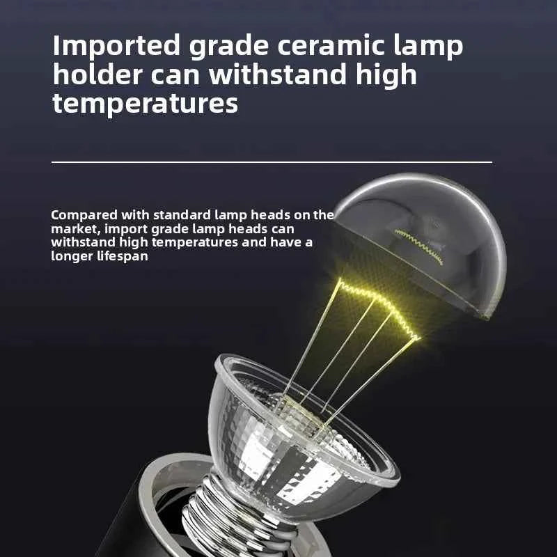 Reptile UVB Heating & Basking Light, Terrarium Insulation Lamp with Sterilization, Aquarium Sunlight Bulb for Reptile Tank