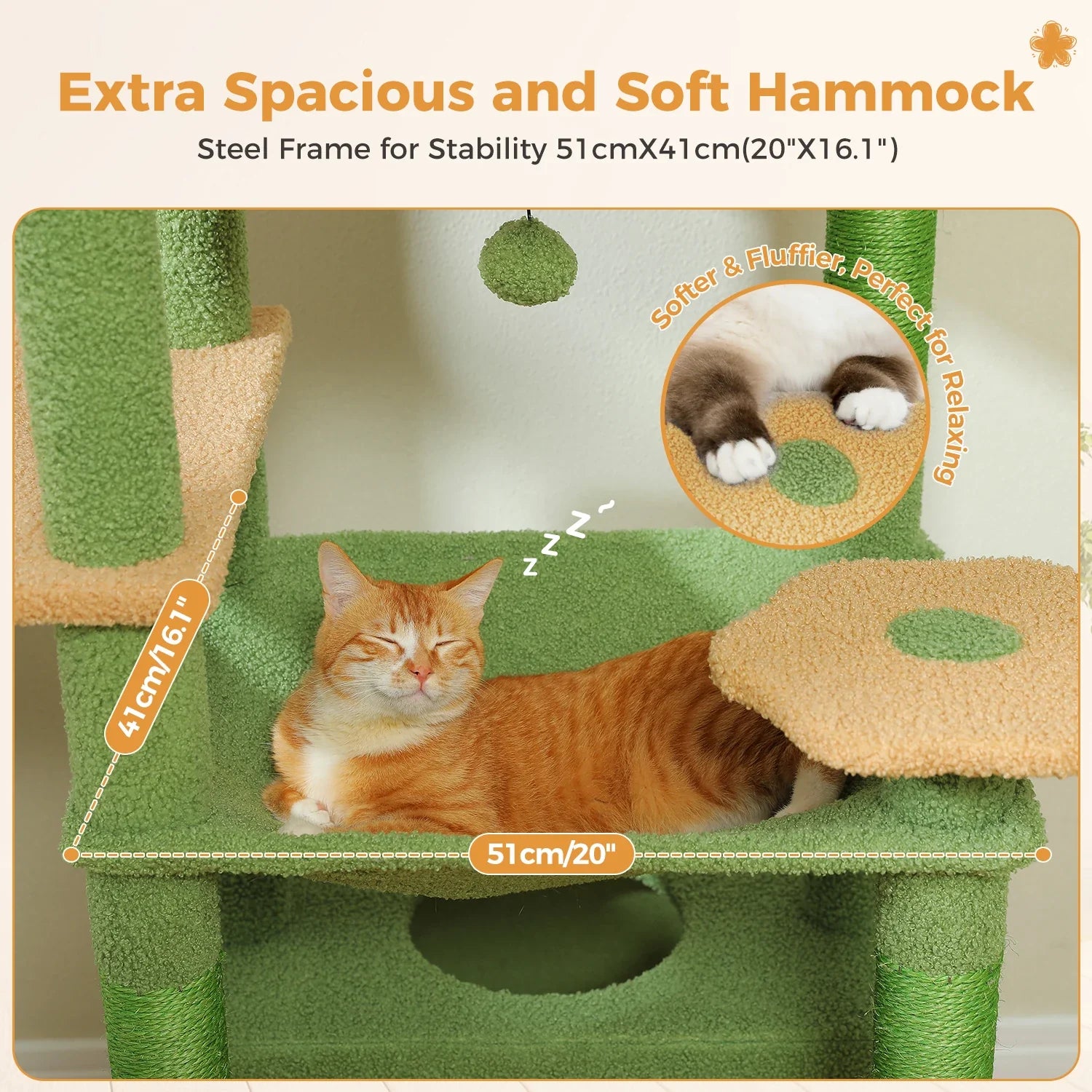Pequlti 72" Multi-Level Cat Tree Tower with Condo & Hammock