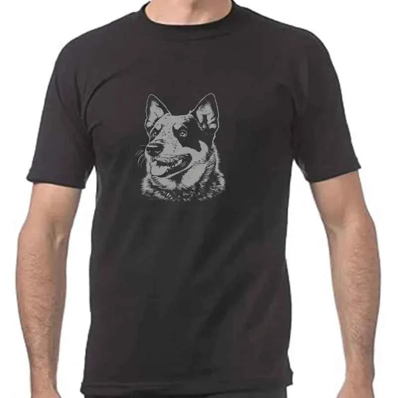 Funny Australian Dog Blue Heeler Art Graphic T-shirts Men Women's Fashion Casual Tshirt 100% Cotton Loose Oversized T Shirt