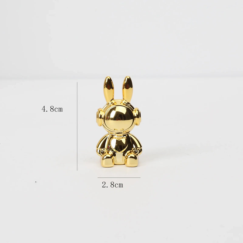 Rabbit Figurine Long-Eared Rabbit Statue Home Office Desktop Decoration Car Central Control Easter Bunny Art Ornaments