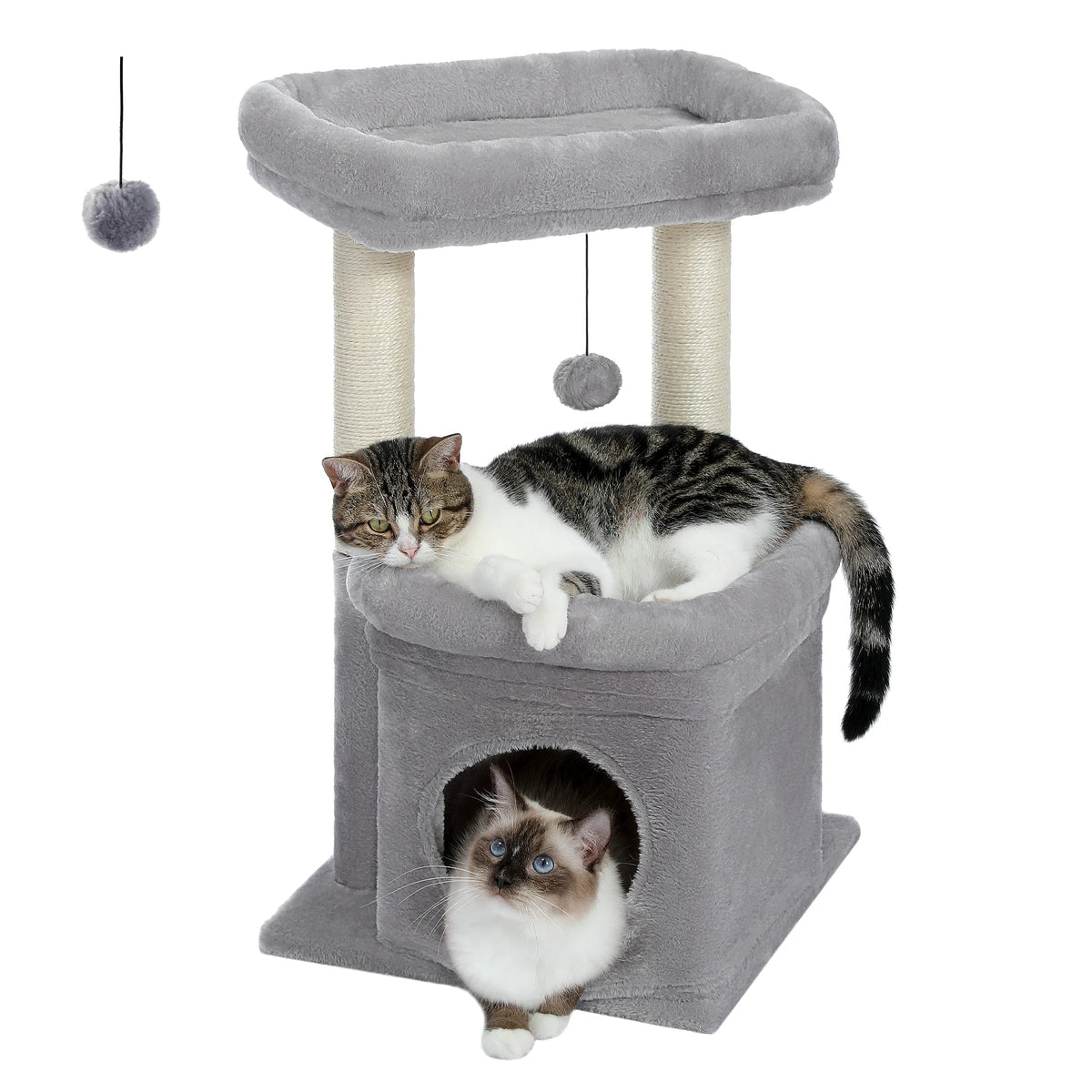 PEQULTI Cat Tree Tower with Condo and Sisal Scratching Posts