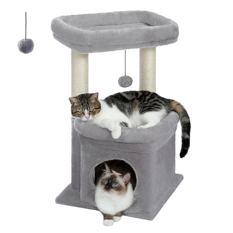 PEQULTI Cat Tree Tower with Condo and Sisal Scratching Posts