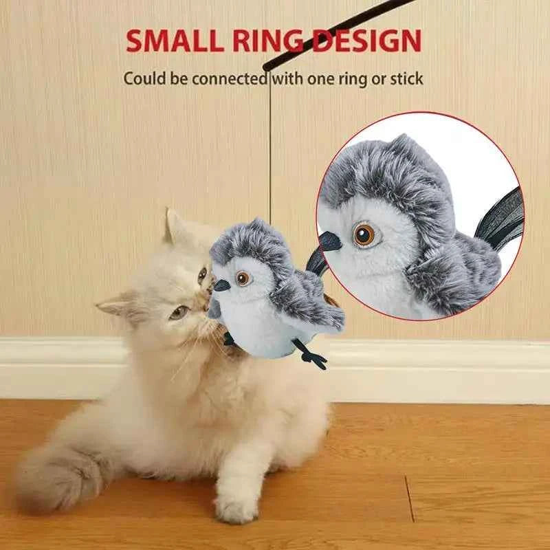 Flying Flapping Bird with Catnip Realistic Interactive Cat Feather Toys Soft and Cozy Kitten Toys Flapping Bird for All Breeds