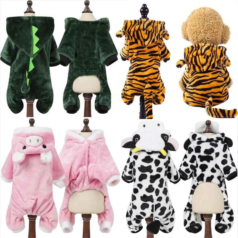 Soft Fleece Pet Dog Hoodie Jumpsuit for Small Dogs & Cats