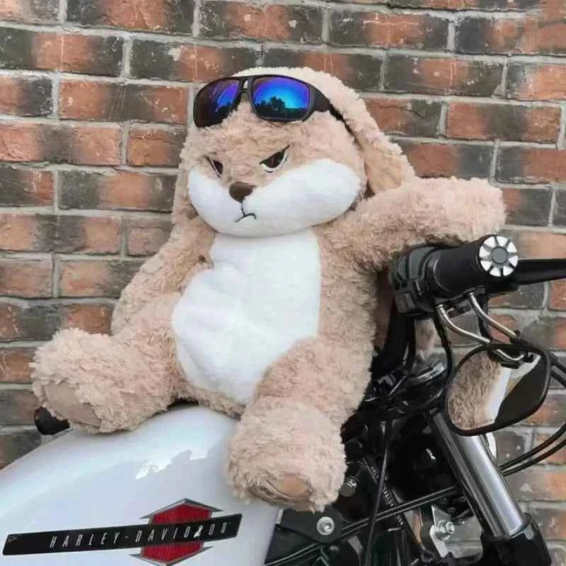 Large Angry Rabbit Plush Toy - Kawaii Stuffed Animal Doll