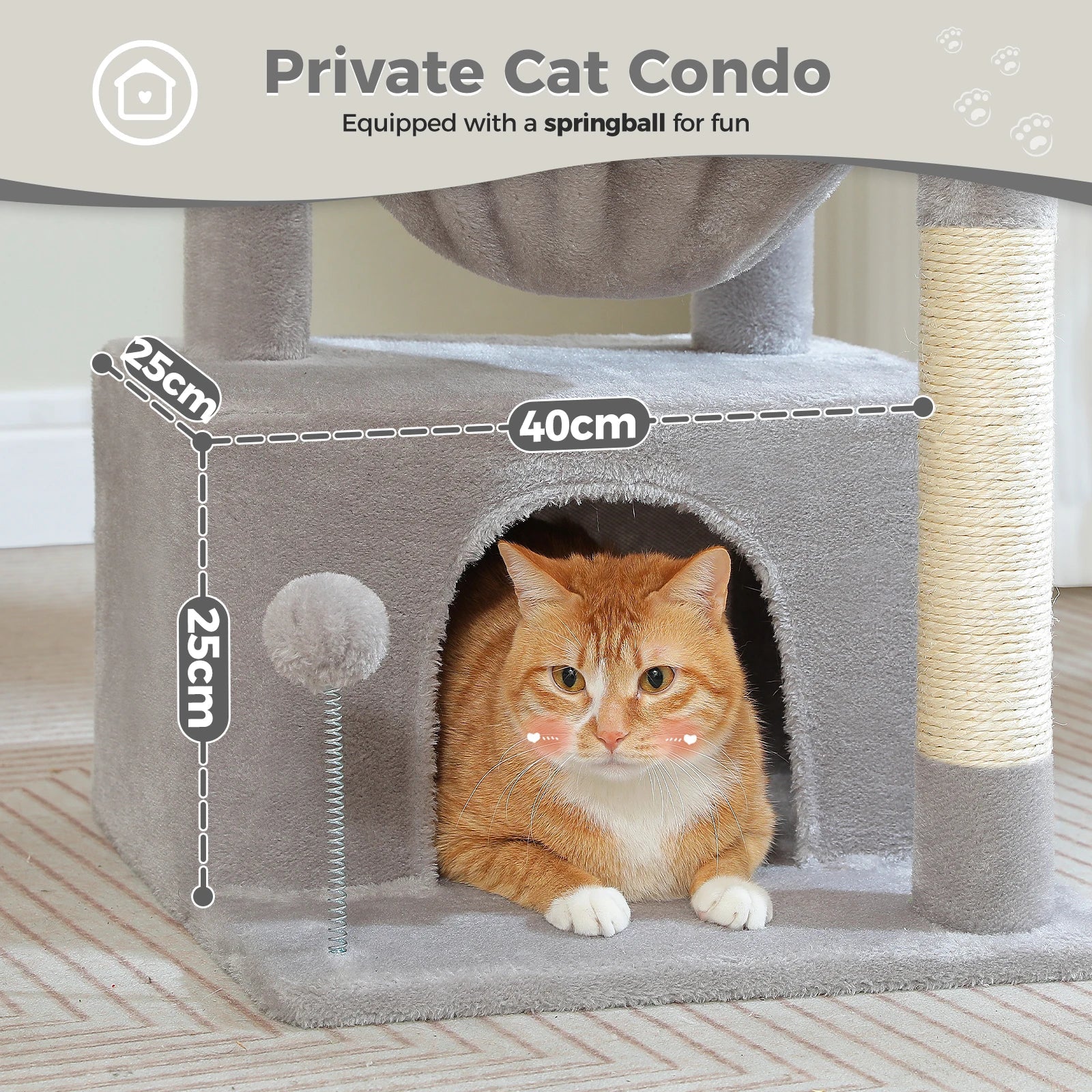 Pequlti Multi-Level Cat Tree Tower with Condo and Hammock