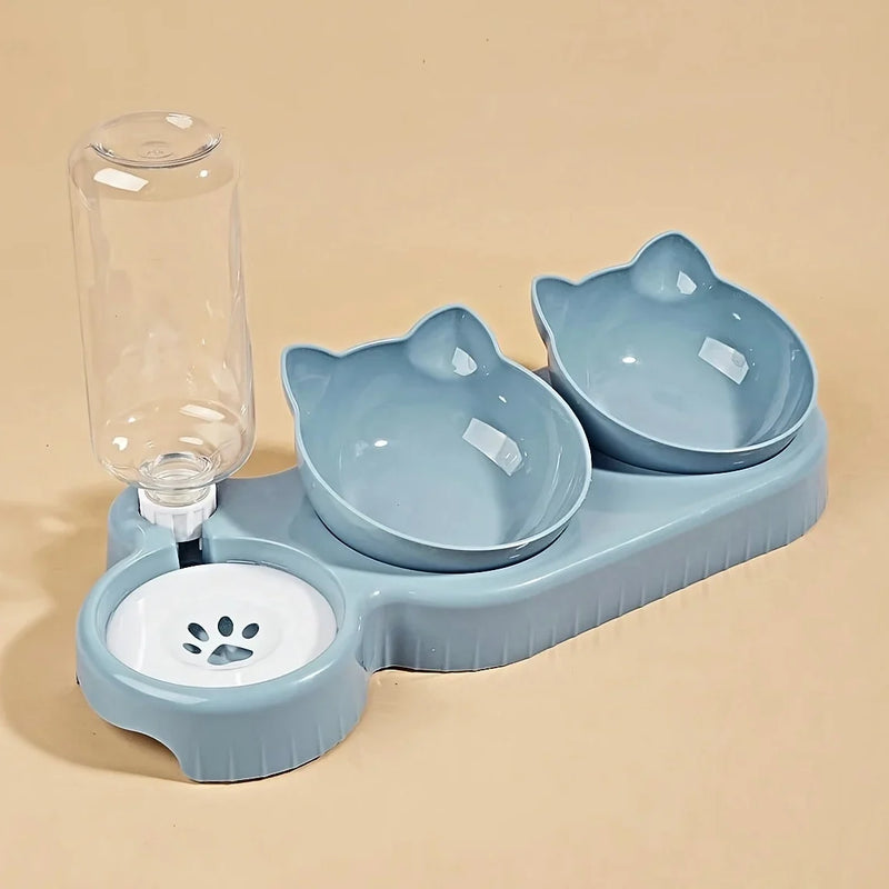 Pet Bowls With Water Feeder, 3 In 1 Water Bottle For Neck Protection