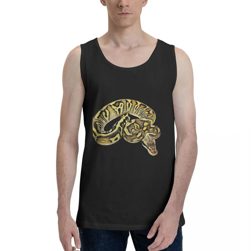 Ball Python Pastel Leopard 100% Cotton Men's Sweatshirt Vest Sleeveless Clothing Tees Men Tank Tops T-shirt