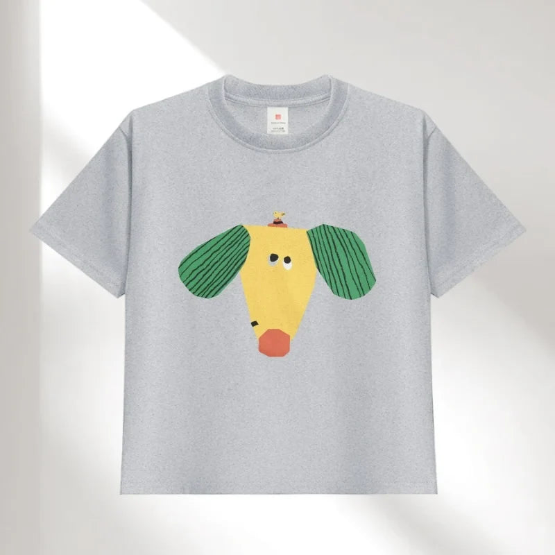 Boys Sun Flower T-shirts 2025 Summer Dog Tees for Kids Short-sleeve Girls Tops Cotton Children Shirts Baby Boys T Shirt