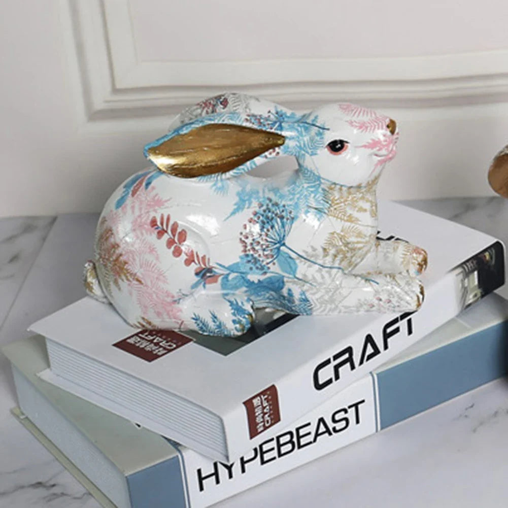 Shunmaii Lifelike Resin Rabbit Statue - Easter Bunny Ornament