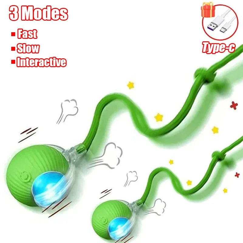 1~3pcs Cat Interactive Ball Toy Automatic Rolling Ball Tail Rechargeable Smart Pet Electric Toy Dog Cat Training Imitate Mouse