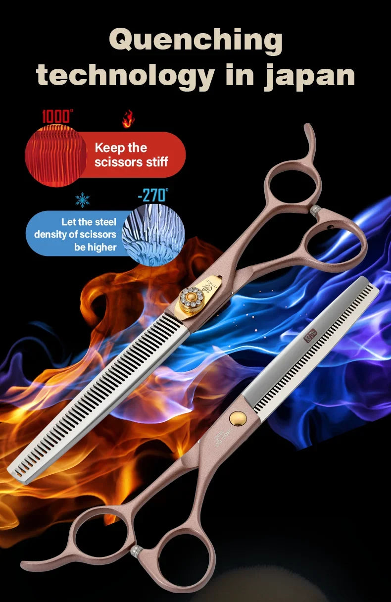 Fenice 7.5" Pet Grooming Thinning Scissors - JP440C Steel