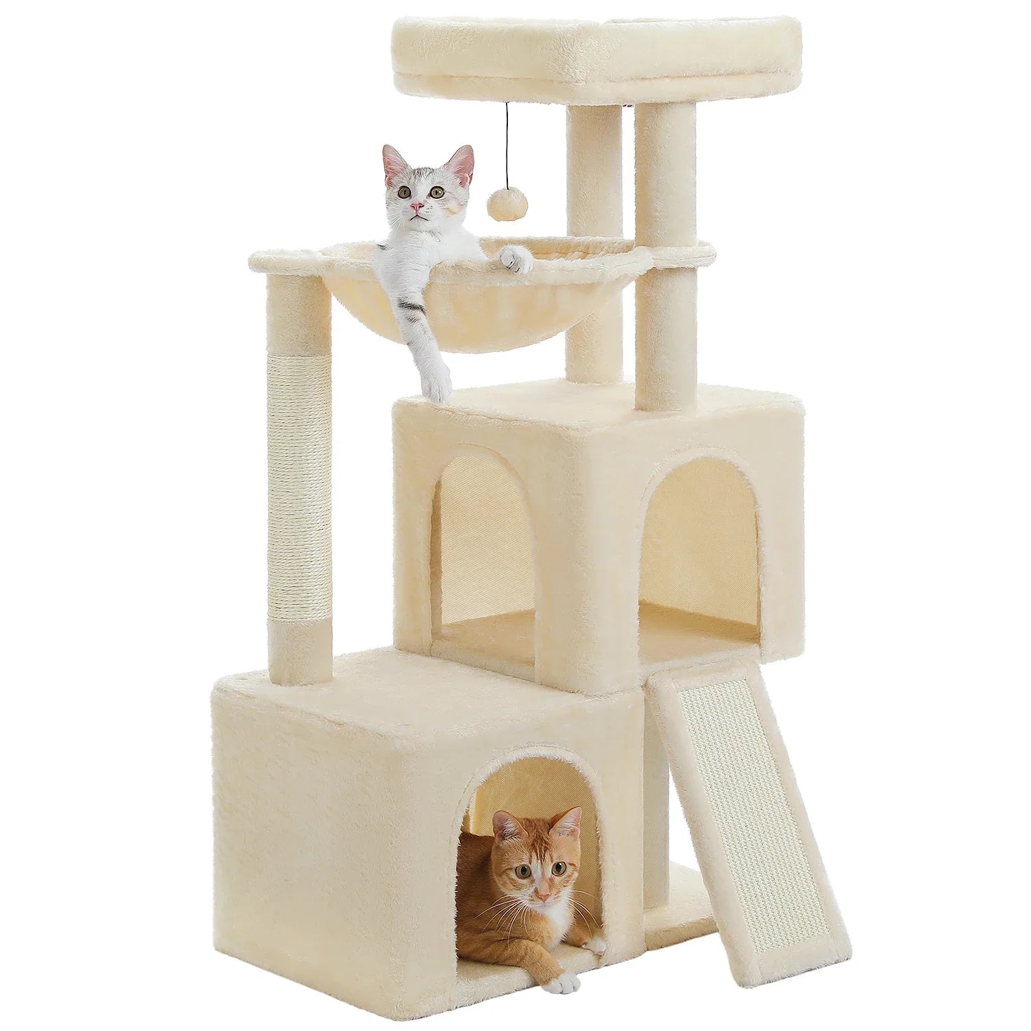 Pequlti 104cm Multi-Level Cat Tree with 2 Condos - Wood