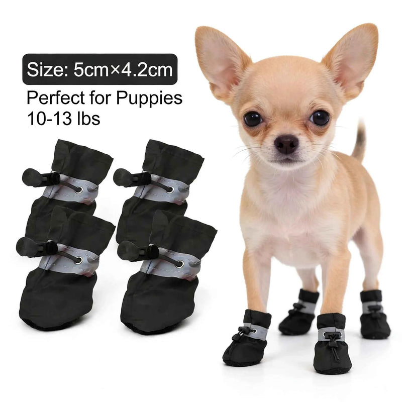 Waterproof Anti-Slip Dog Shoes - Soft Sole 5x4.2cm Cotton Boots