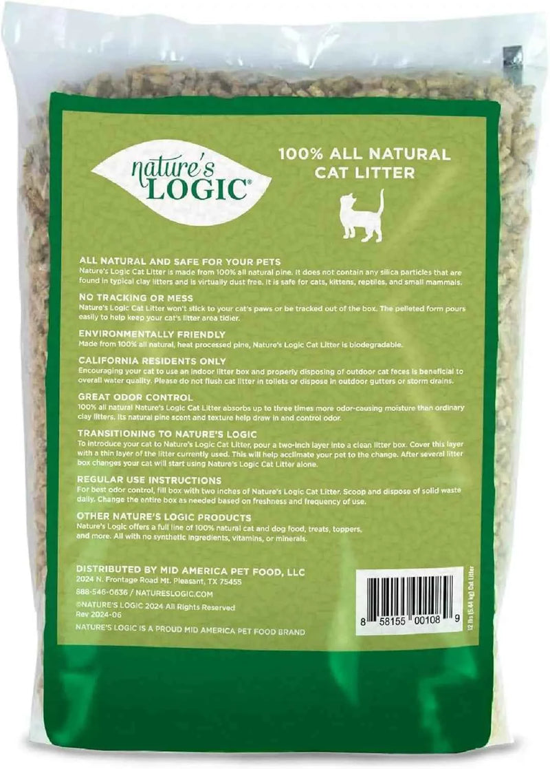 100% Natural Pine Pellet Cat Litter - Dust-Free, Unscented, Biodegradable - Safe for Pets & Highly Absorbent 12lb Bag