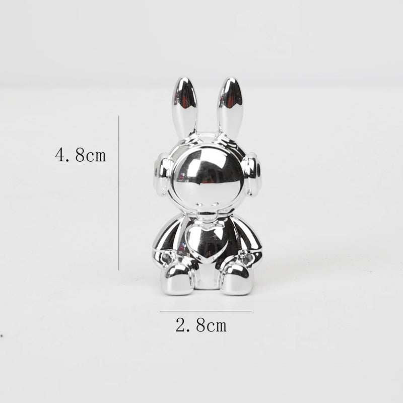 Rabbit Figurine Long-Eared Rabbit Statue Home Office Desktop Decoration Car Central Control Easter Bunny Art Ornaments