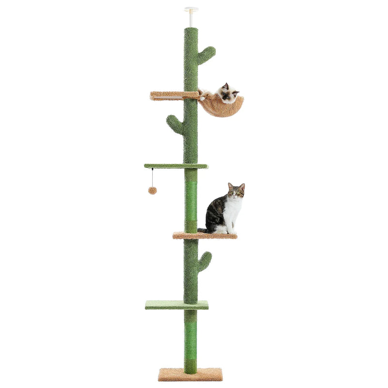 PAWZ Road 5-Tier Floor to Ceiling Cactus Cat Tree - Green
