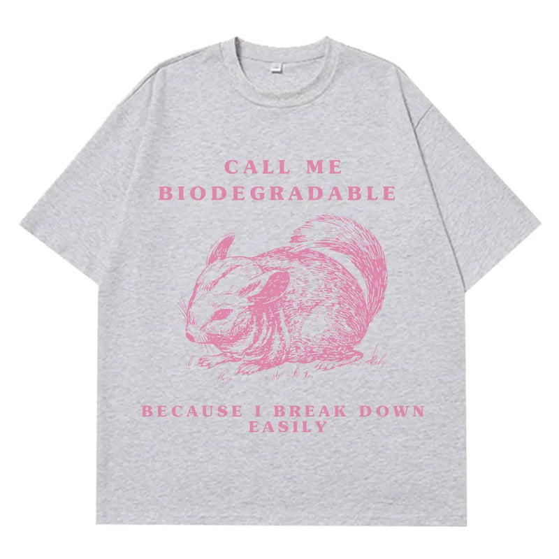 Chinchilla Funny Meme T Shirt Men Women Aesthetic Trend T-shirts Summer Short-sleeved Loose Casual Cotton Harajuku T-shirts