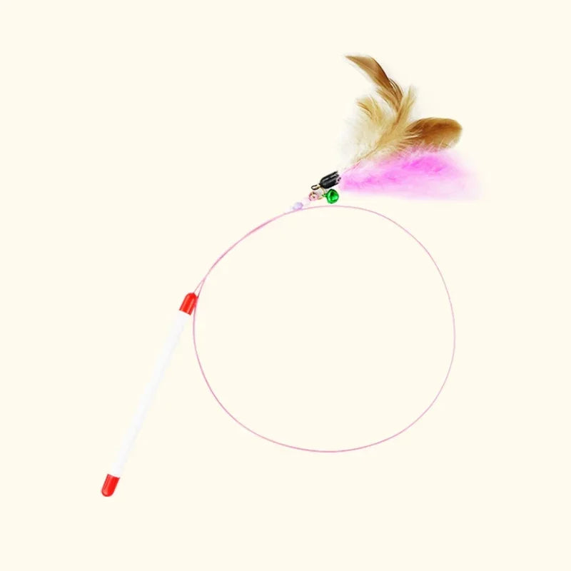 Simulation Feather Bird Interactive Cat Toys Funny Bird with Bell Cat Stick Toy for Kitten Playing Teaser Wand Toys Cat Supplies