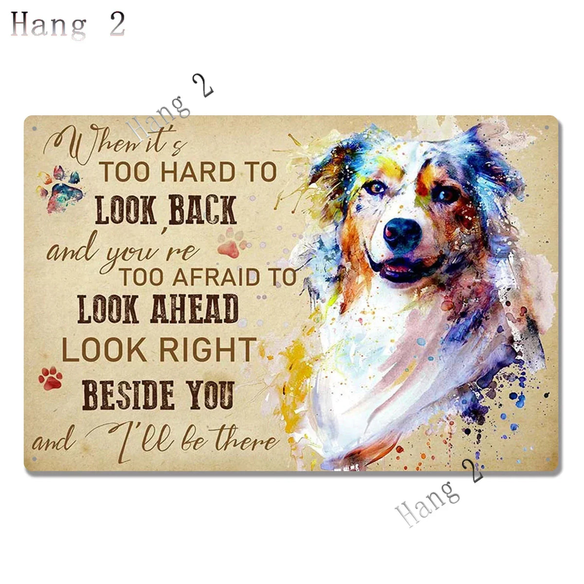 Aussie Metal Tin Sign Wall Decor Australian Shepherd Dog Bath Soap Poster Hanging Plaque Aluminum Signage Posters 8x12 Inch