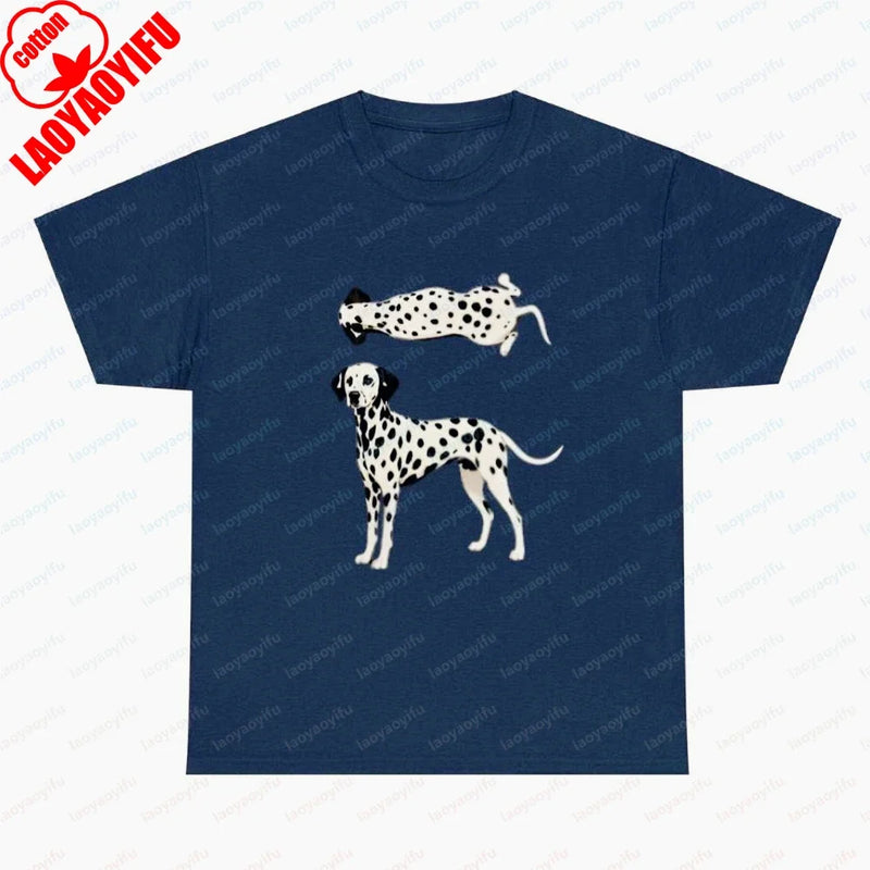 Dalmatian Pet Cotton Tee Dog Lover Vintage Classic Fashion Streetwear Dog Dad Lovely Summer Outdoors Breathable Men's Clothing