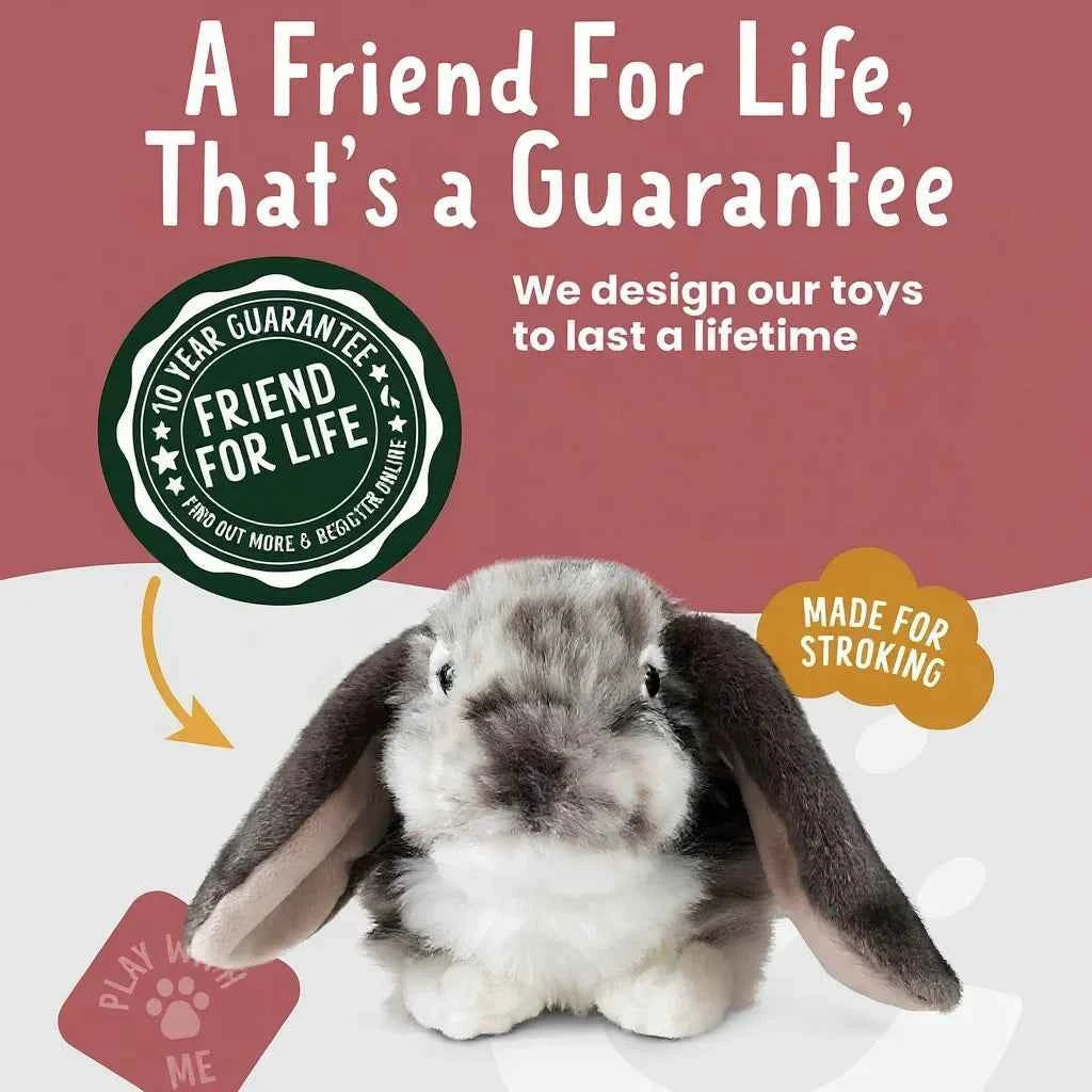 Gray Lop-Eared Rabbit Plush Toy, 10.6-inch Soft Simulated Rabbit Doll, Children's Day Gift, Home Bedroom Decoration